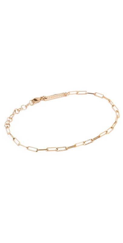 Zoe Chicco 14k Small Paperclip Chain Bracelet Yellow Gold