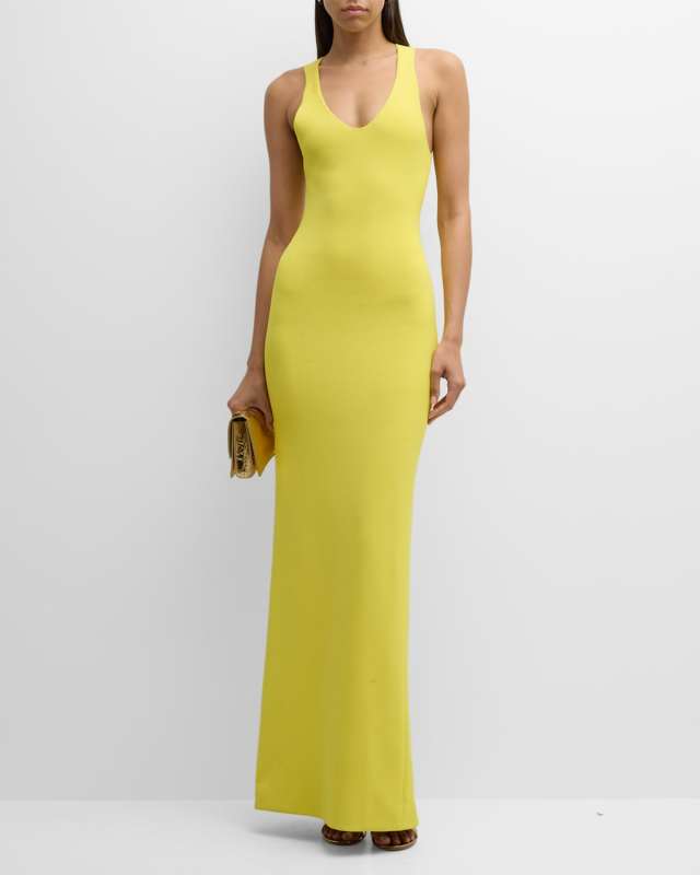 Scoop Neck Knit Maxi Dress