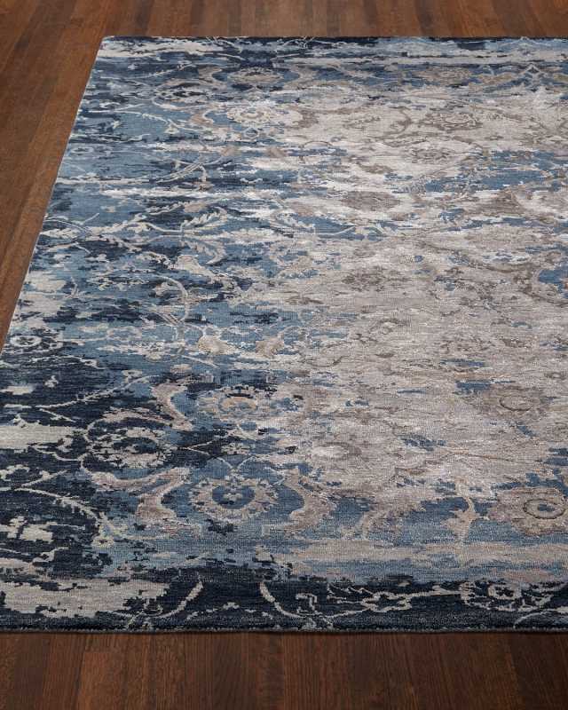 Deep Horizon Hand-Knotted Rug, 9' x 12'