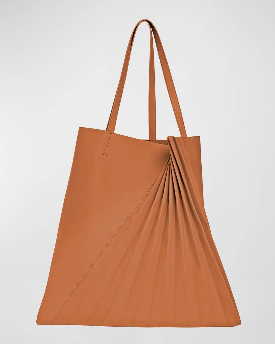 Chiaroscuro Pleated Lambskin Tote Bag
