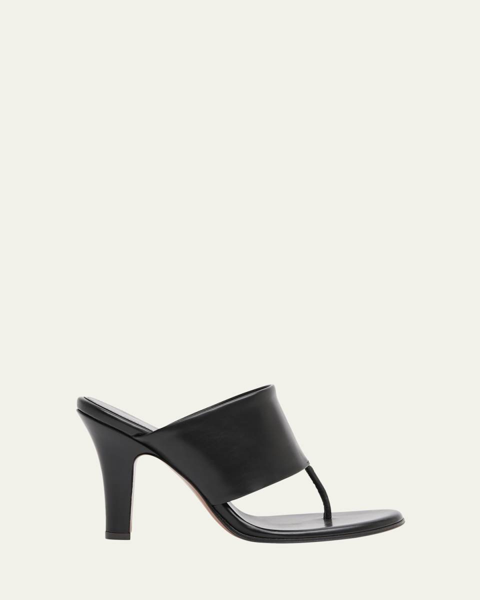 Signum Leather Heeled Thong Sandals