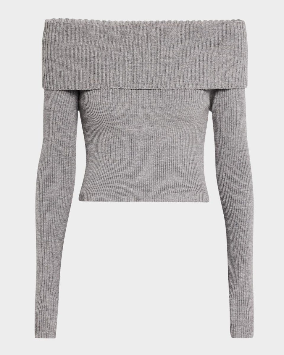 Coretta Ribbed Off-Shoulder Sweat