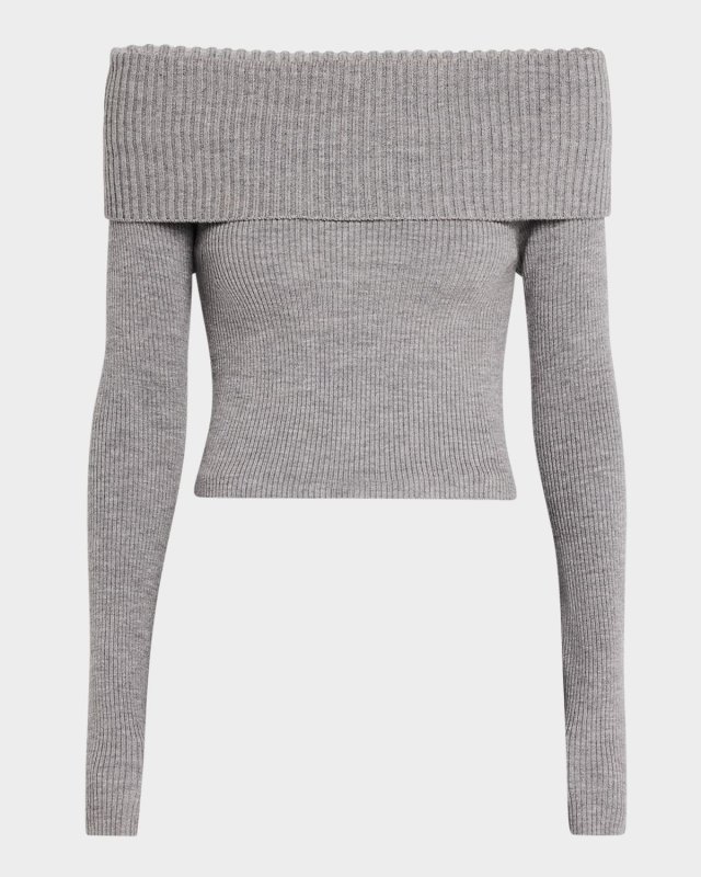 Coretta Ribbed Off-Shoulder Sweat