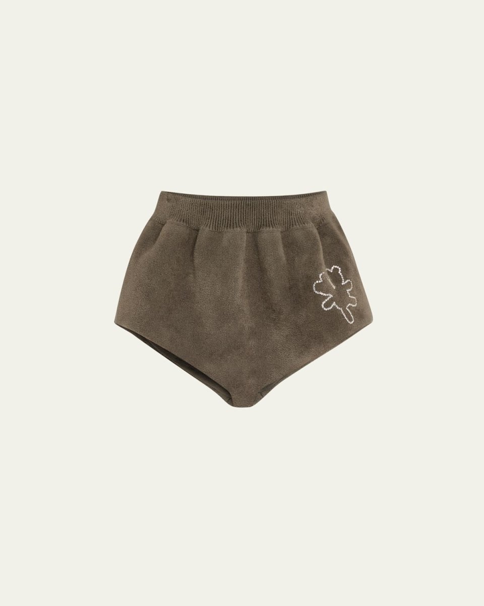Heaven Bear Embroidered Mini Shorts