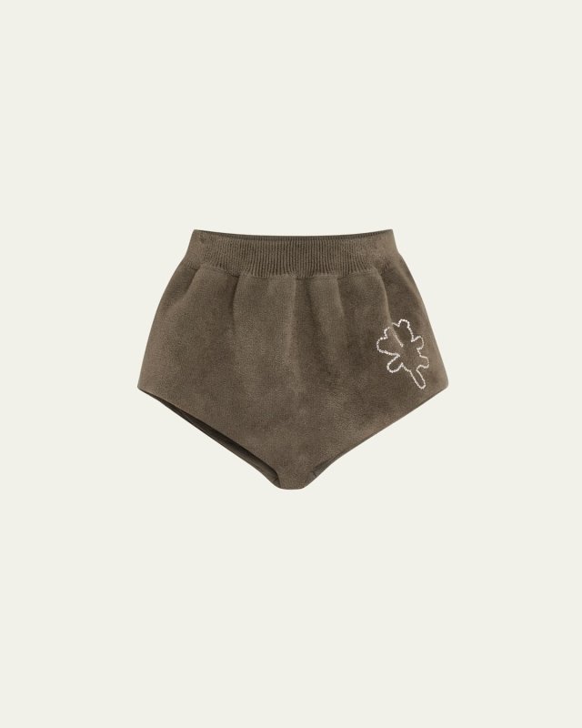 Heaven Bear Embroidered Mini Shorts