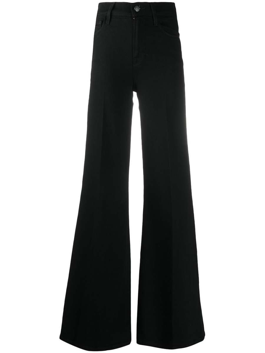 high-waisted flared jeans