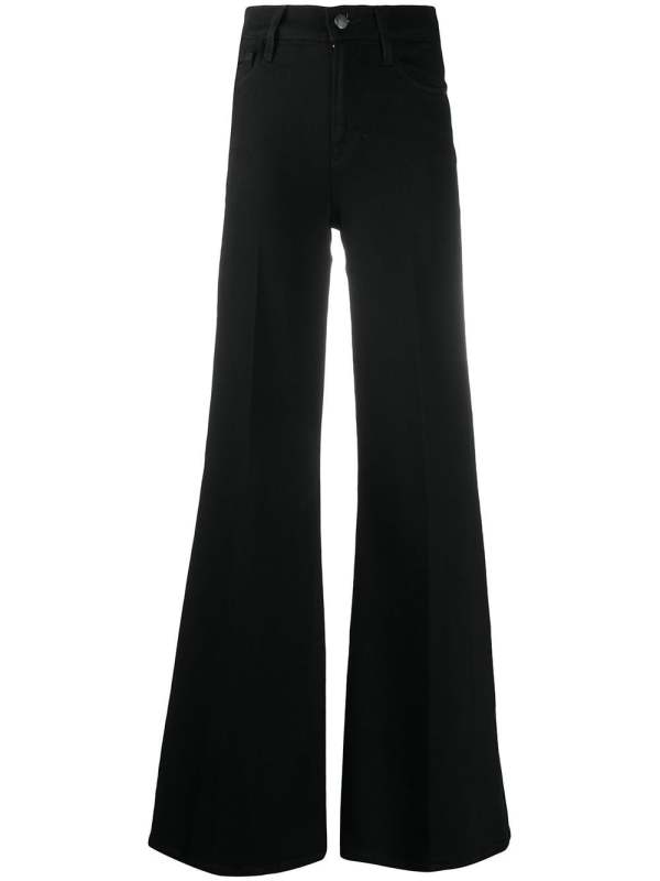 high-waisted flared jeans