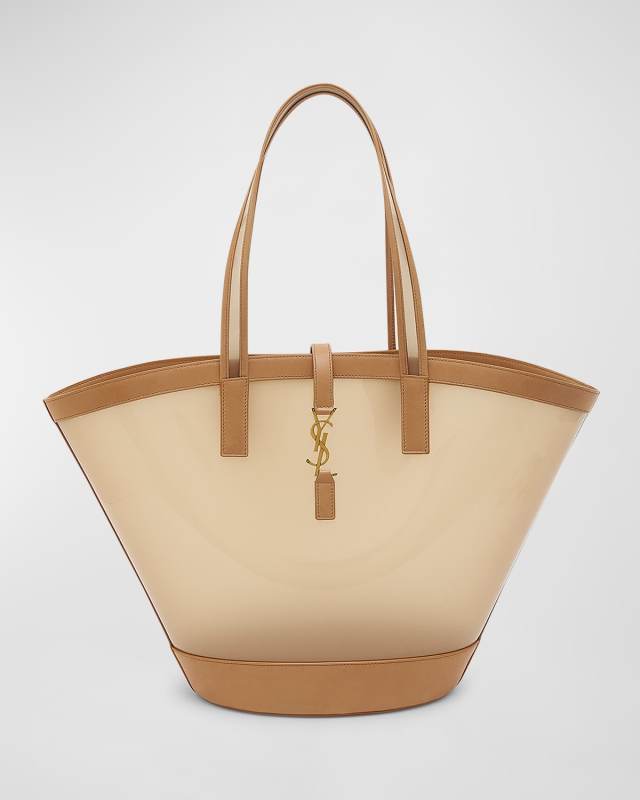 Medium YSL Vinyl Tote Basket Tote Bag
