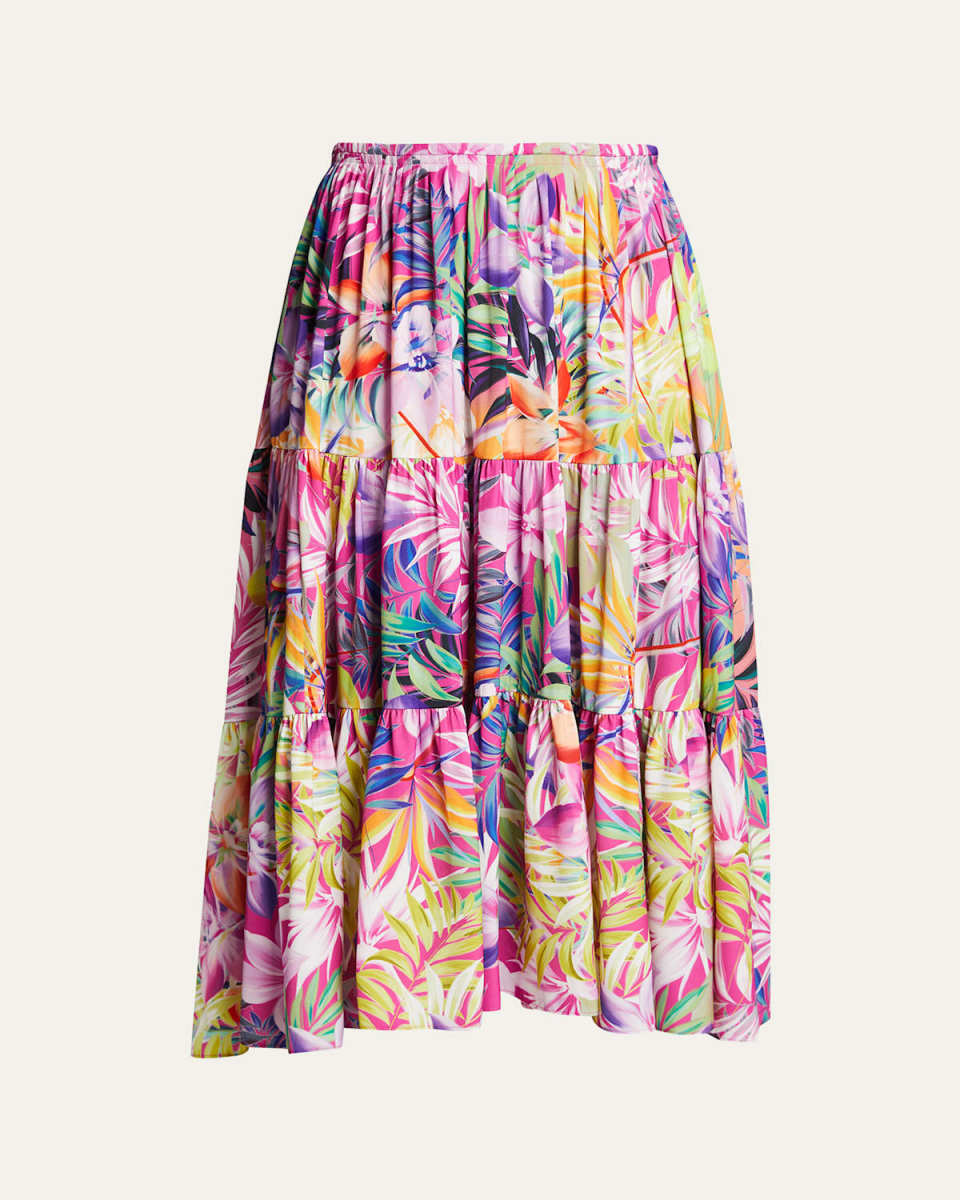 Noe Tiered Midi Skirt