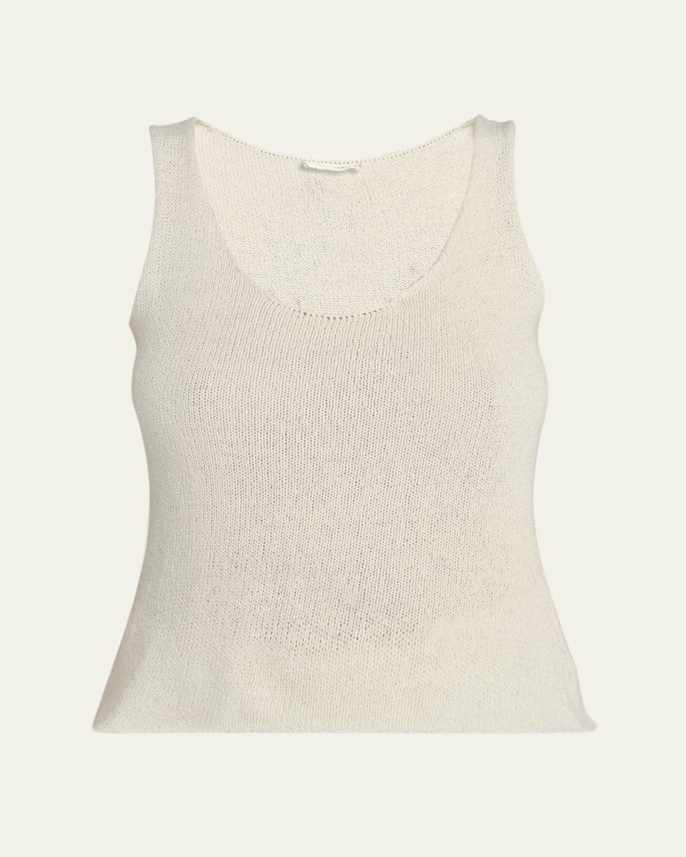 Favana Open-Knit Scoop Tank Top
