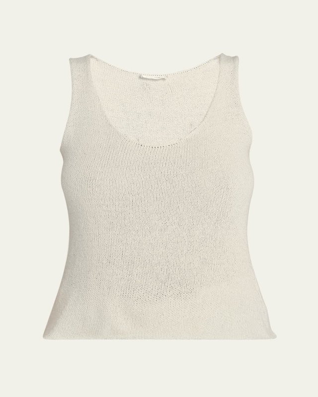 Favana Open-Knit Scoop Tank Top