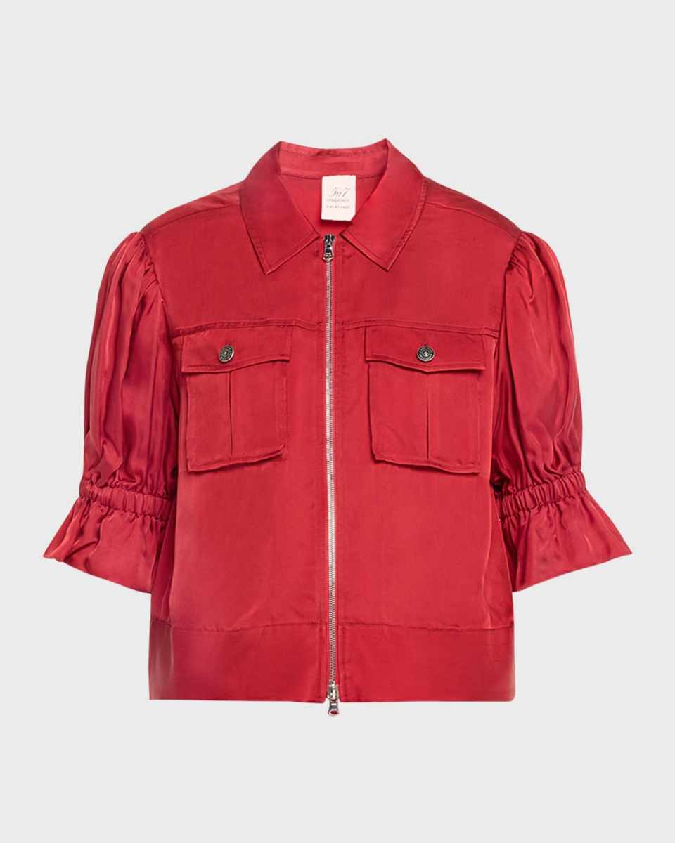Holly Short-Sleeve Sateen Jacket