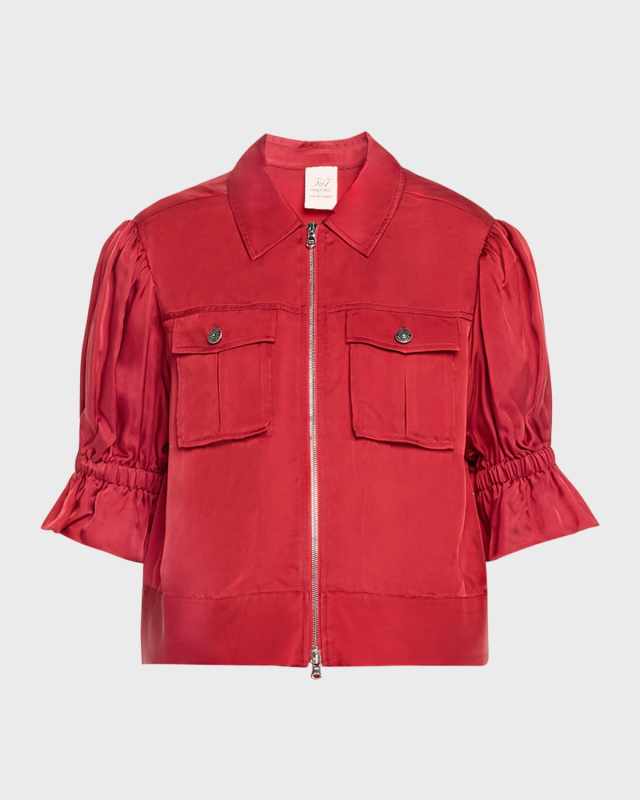 Holly Short-Sleeve Sateen Jacket