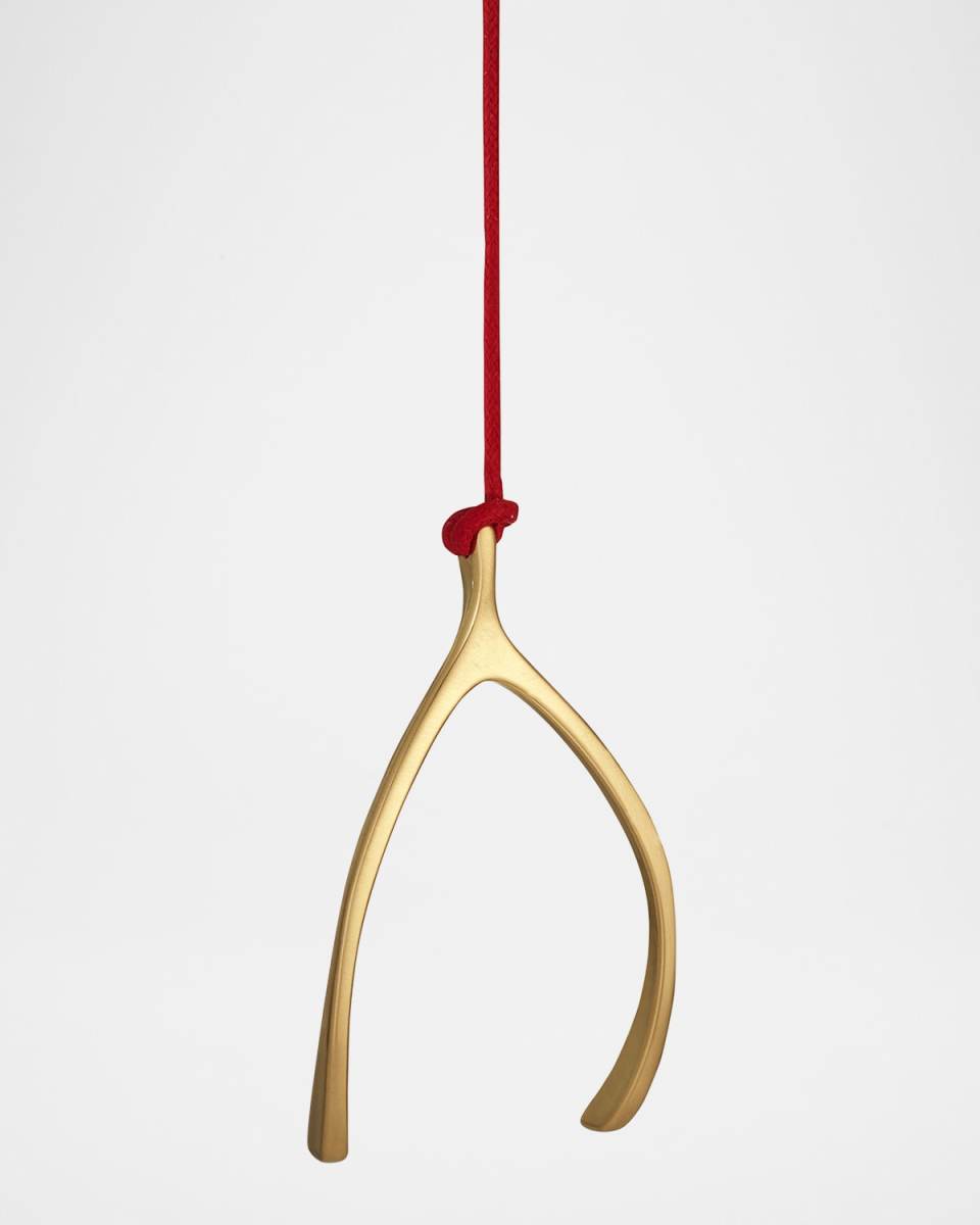 Golden Wishbone Christmas Ornament