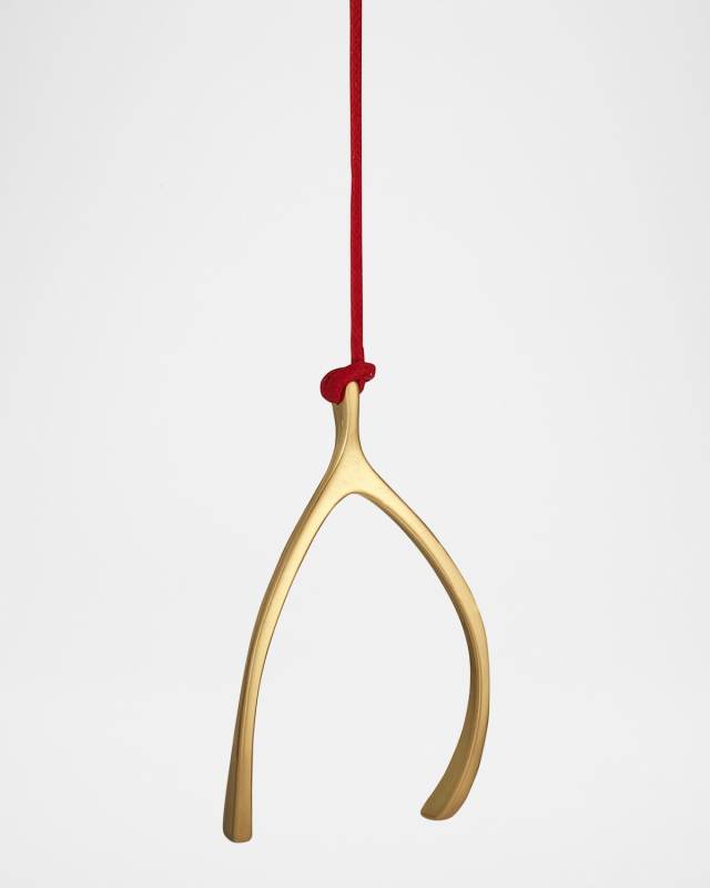 Golden Wishbone Christmas Ornament