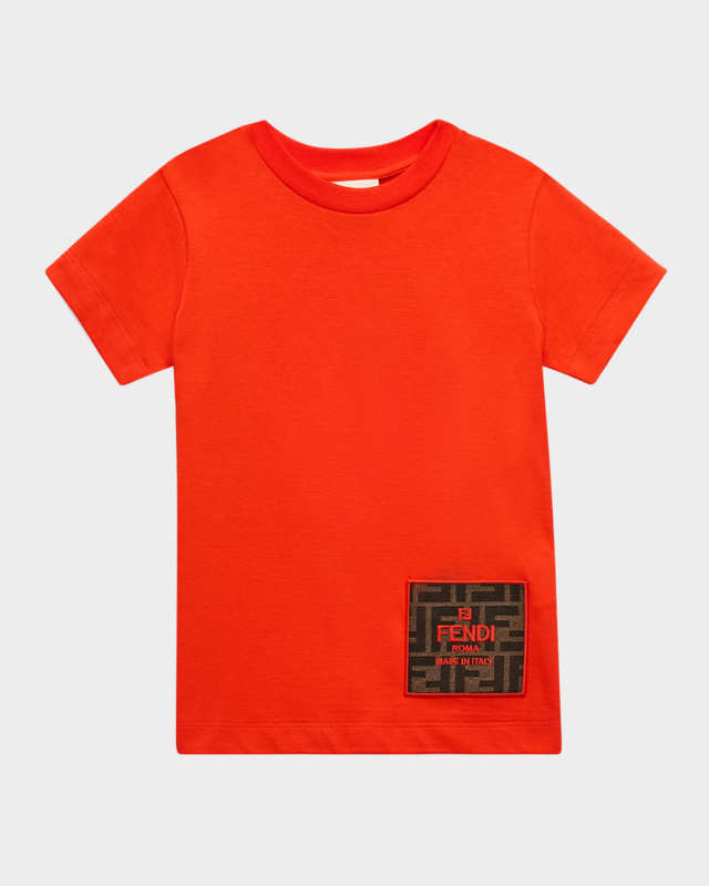 Boy's Embroidered FF Logo Patch Short-Sleeve Tee, Size 3-
