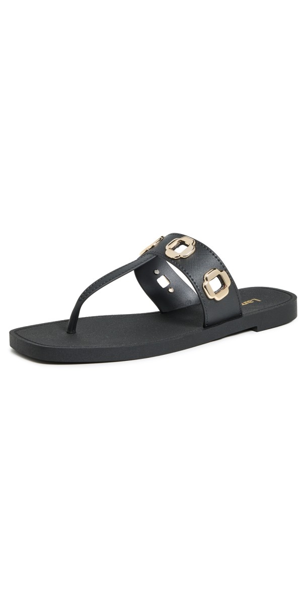 Larroudé Milan Jelly Sandals Black