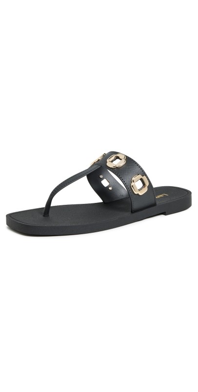 Larroudé Milan Jelly Sandals Black