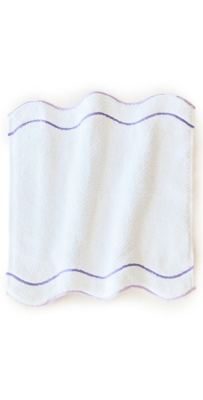 Kassatex Shopbop x Kassatex Scalloped Washcloth Set of 4 White/Violet