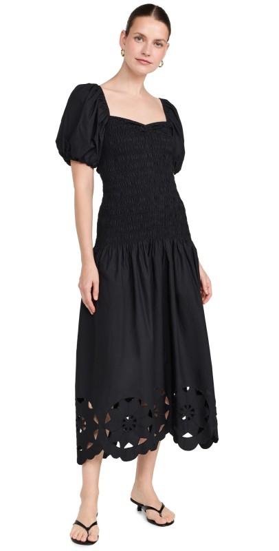 RHODE Viviana Dress Black Eyelet