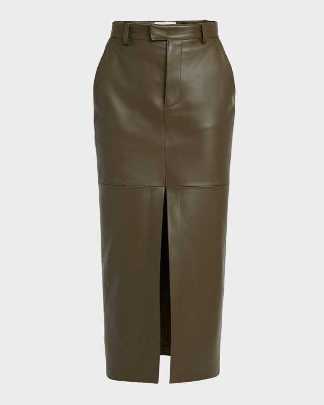 Lula Leather Midi Skirt