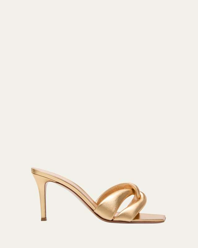 Metallic Twist Stiletto Mule Sandals