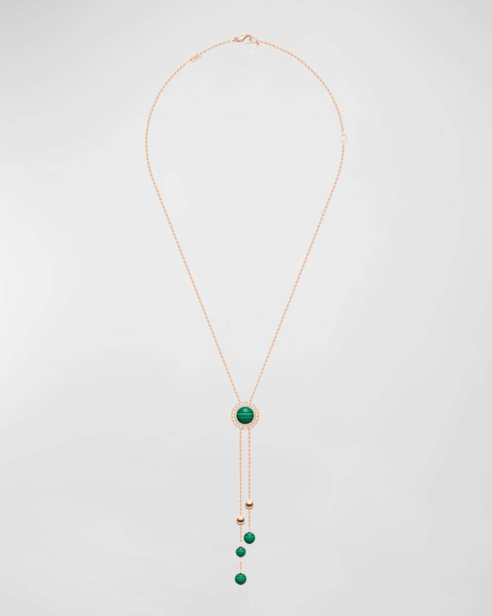 Possesion 18k Rose Gold Malachite Pendant Necklace