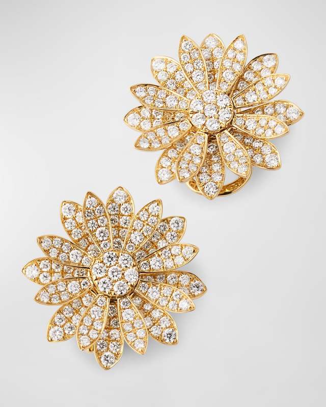 18K Pave Diamond Center Margherita Earrings
