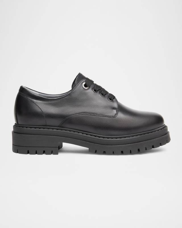 Leather Casual Chunky Oxford Loafers