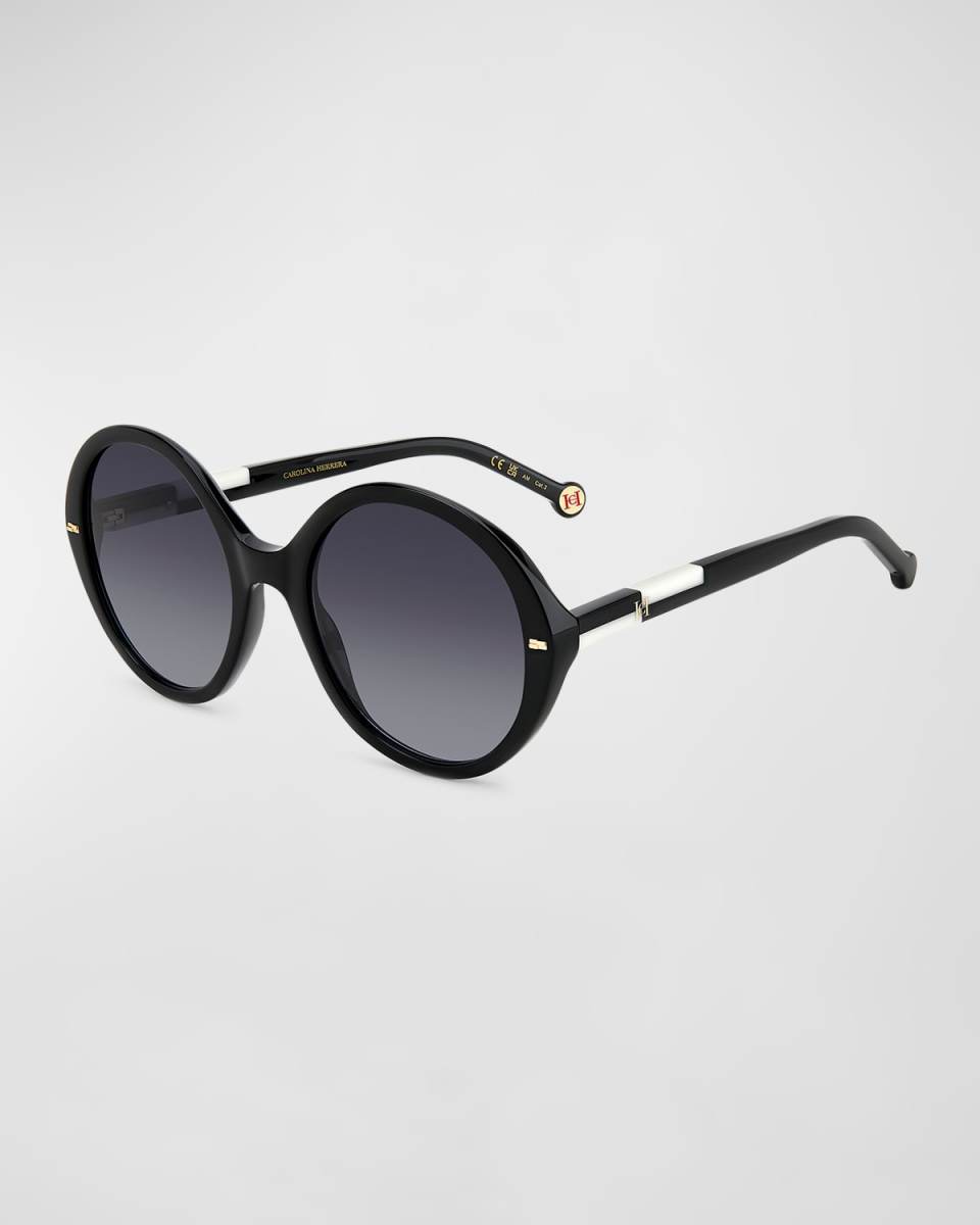 Two-Tone Acetate Round Sunglasses