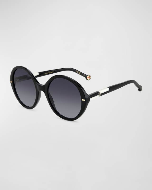 Two-Tone Acetate Round Sunglasses
