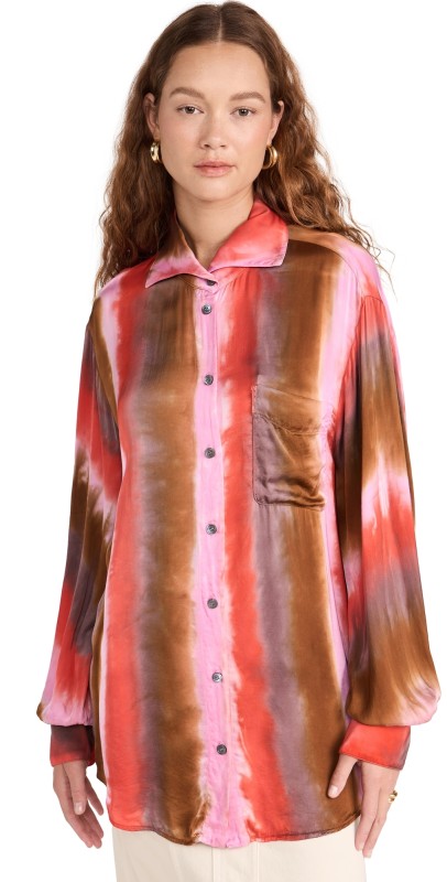Raquel Allegra Elle Shirt Pink Red Stripes TR
