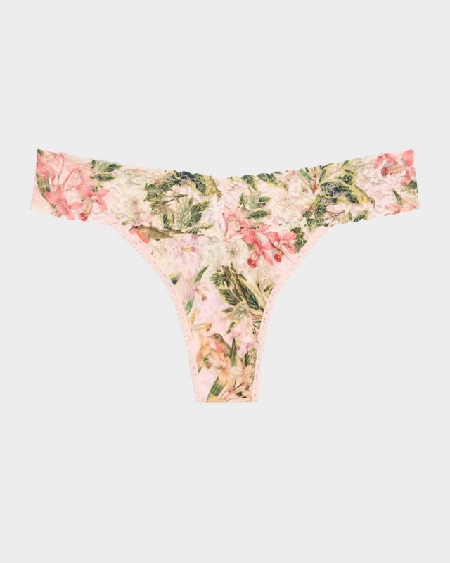 Printed Original-Rise Signature Lace Thong
