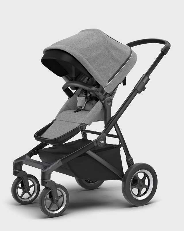Sleek Convertible Stroller, Grey Melange