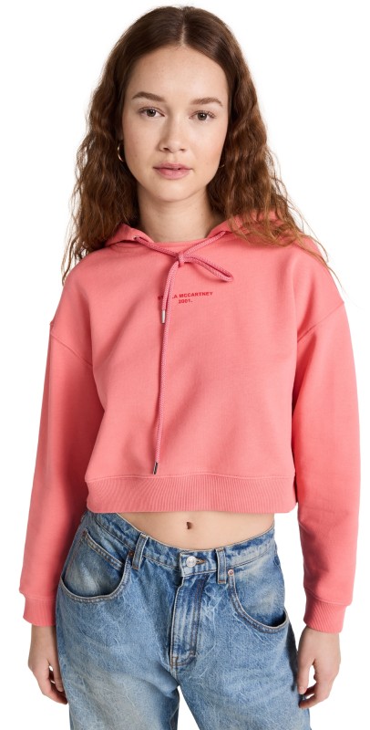 Stella McCartney Stella 2001 Print Jersey Hooded Sweatshirt Martini Pink