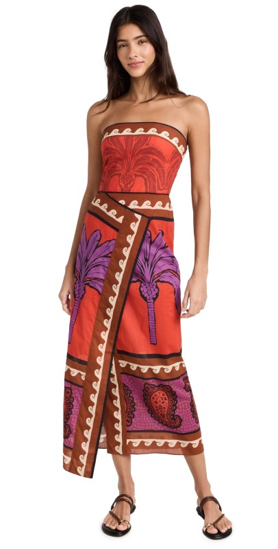 Johanna Ortiz Africa Heart Ankle Dress Kilimanjaro Pareo Red/Purpura