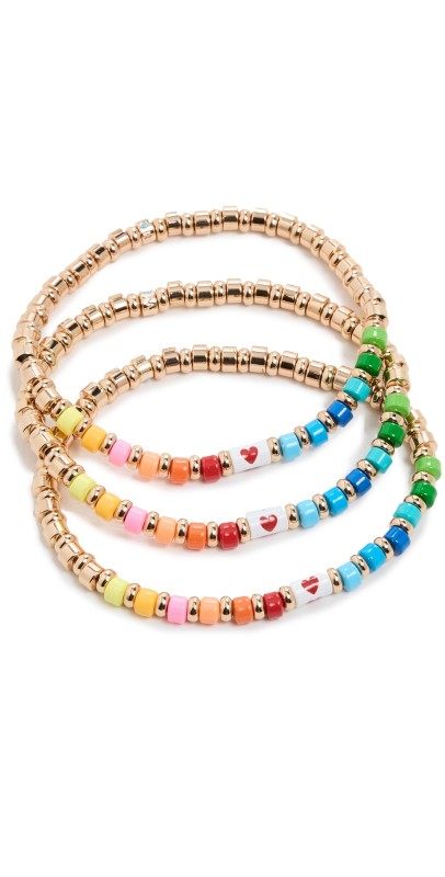 Roxanne Assoulin Little Letters Bracelet Set Hearts