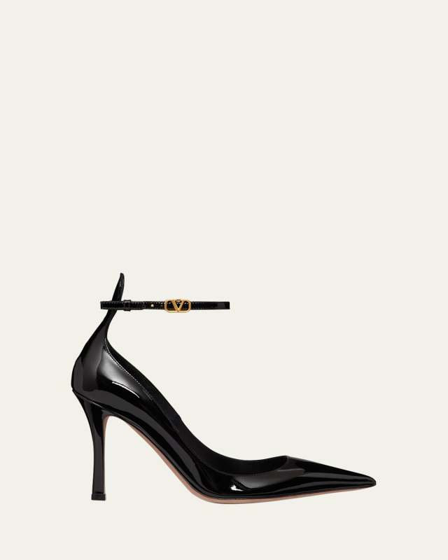 Tango Patent V Logo Ankle-Strap Pumps