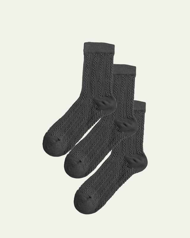 Multi-Woven Texture Crew Socks 3-Pack