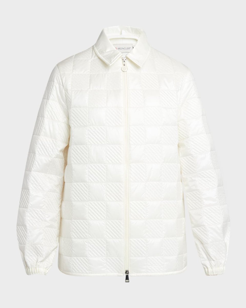 Checkerboard Quilted Shirt Jacket
