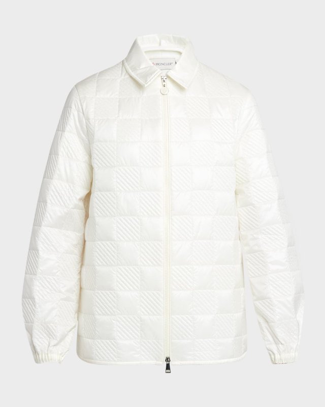 Checkerboard Quilted Shirt Jacket