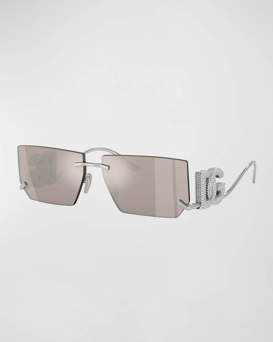 Crystal DG Metal Rectangle Sunglasses