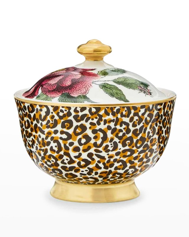 Creatures of Curiosity Leopard Lidded Sugar Bowl