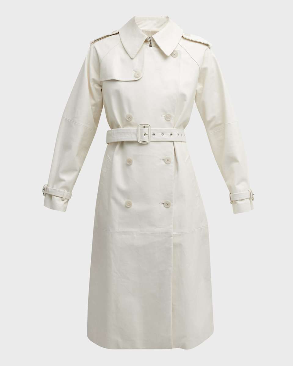 Tanner Belted Leather Trench Coat