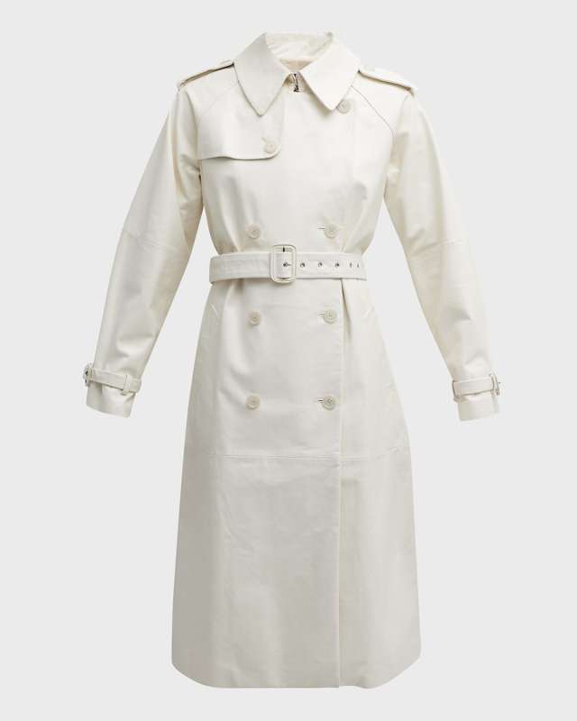 Tanner Belted Leather Trench Coat