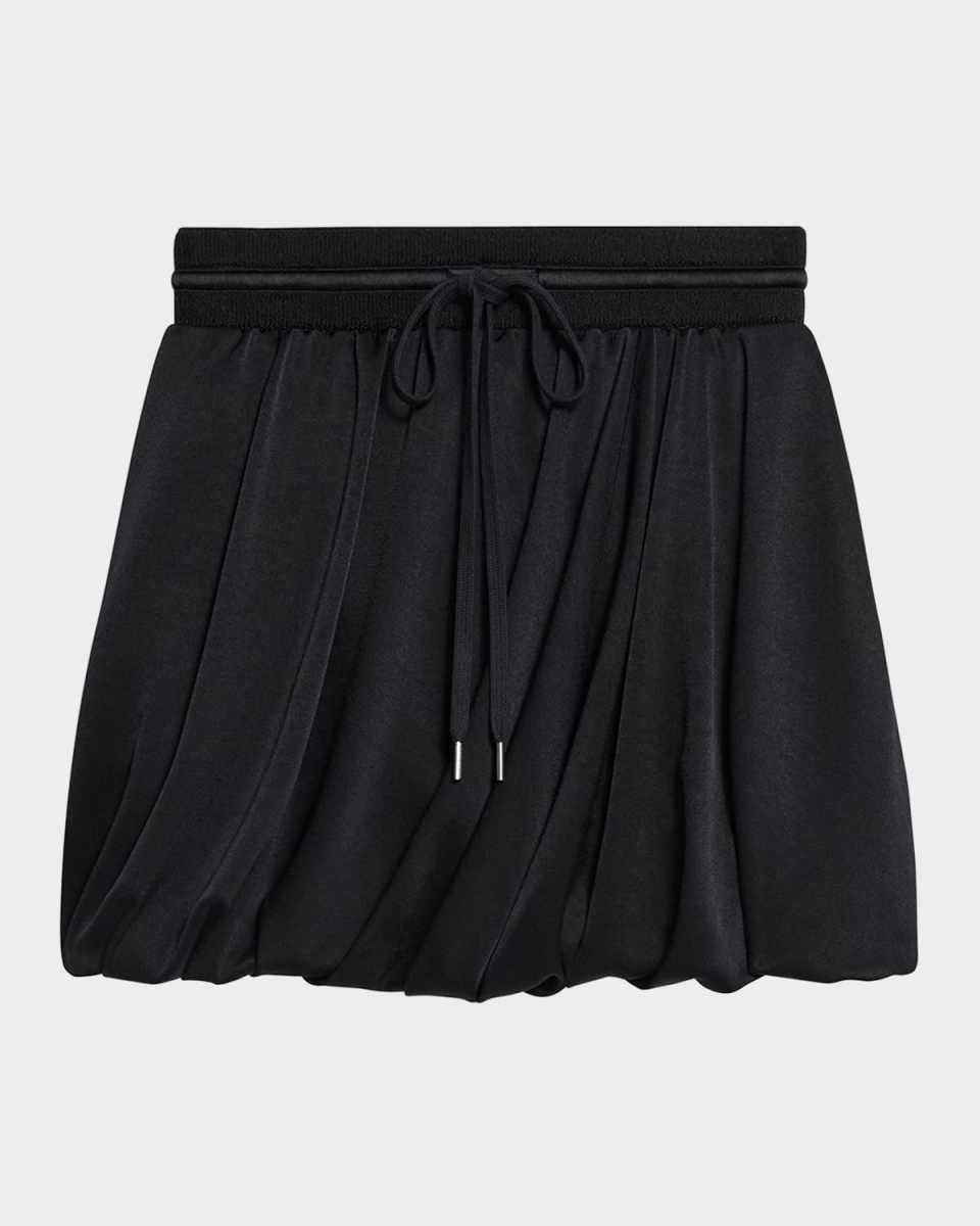 Drawstring Bubble Mini Skirt