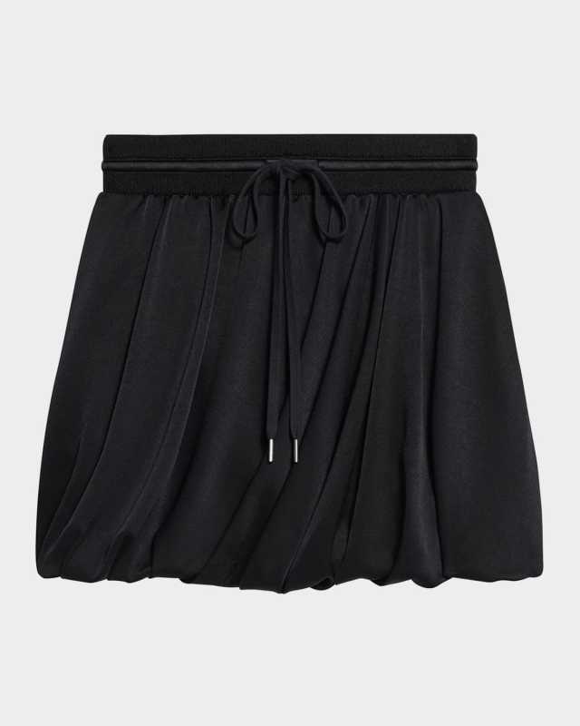 Drawstring Bubble Mini Skirt