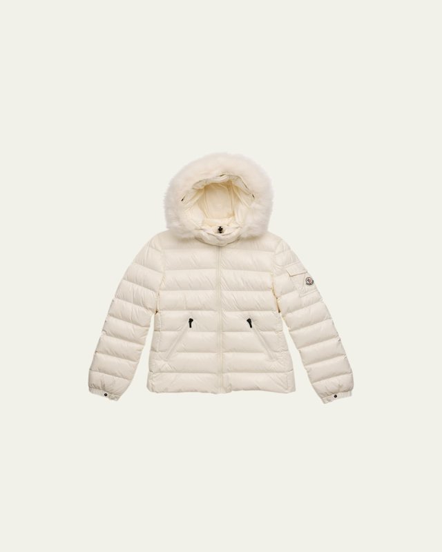 Kids Bady Faux Fur Quilted Jacket, Size 8-14