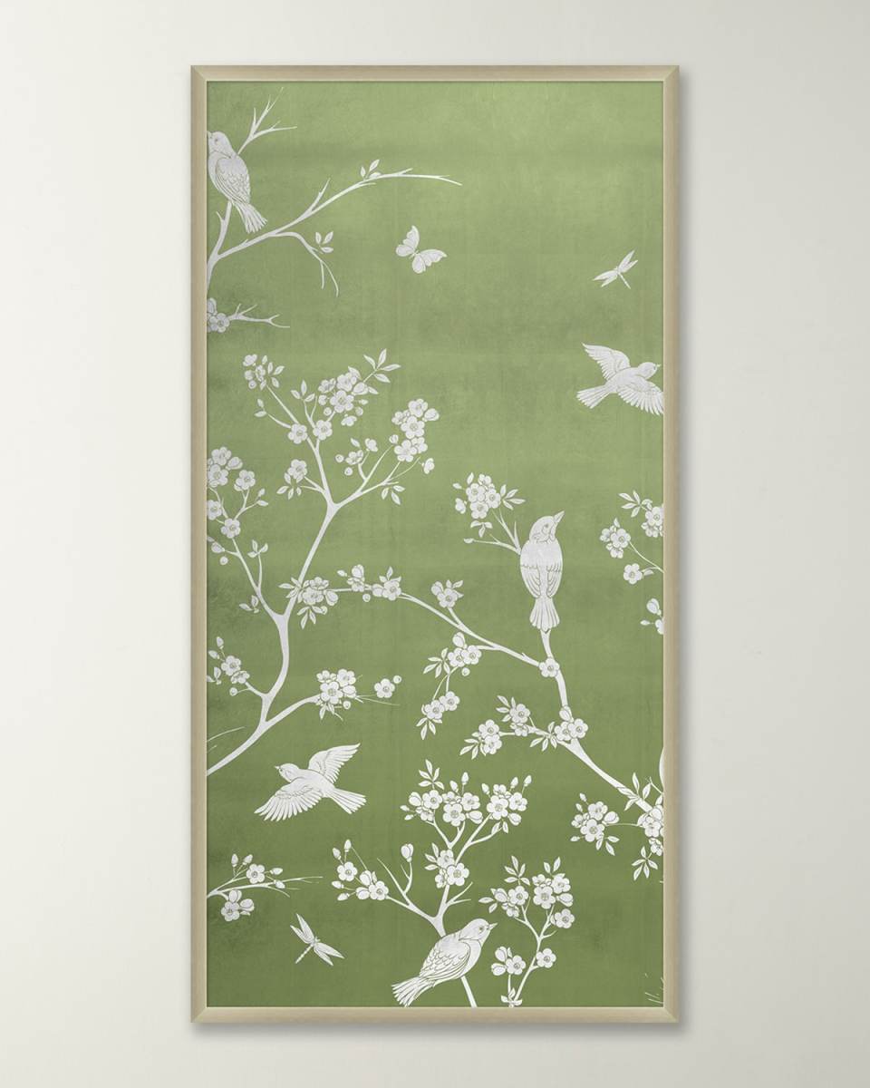 "Celery Chinoiserie 1" Framed Giclee