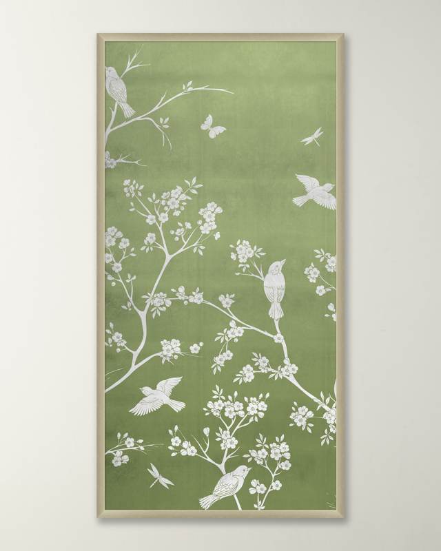 "Celery Chinoiserie 1" Framed Giclee